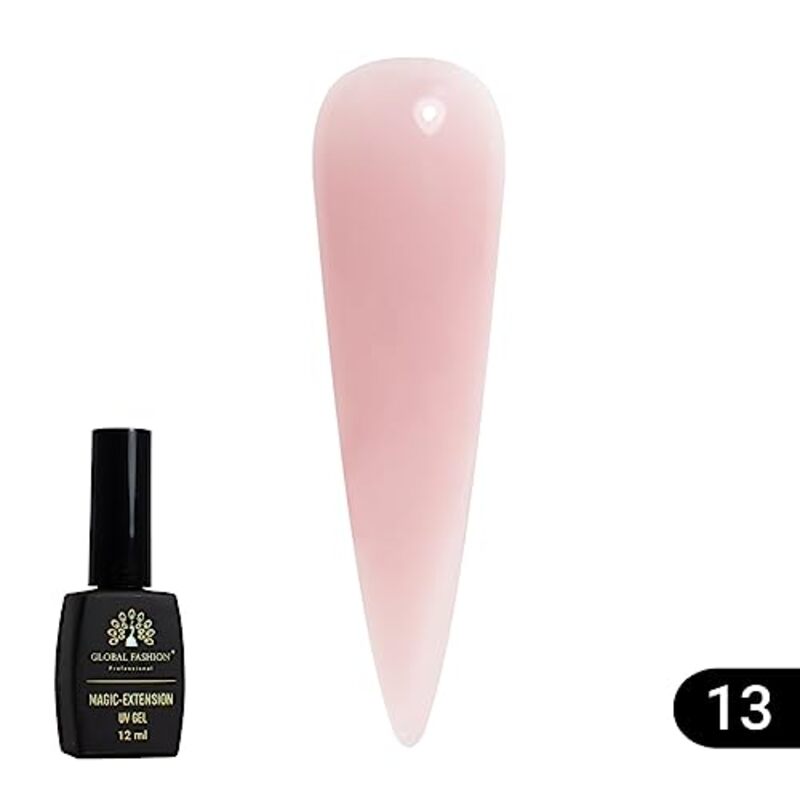 Global Fashion Professional Achieve Stunning Nail Magic Extensions UV Gel, 12ml, 13, Pink