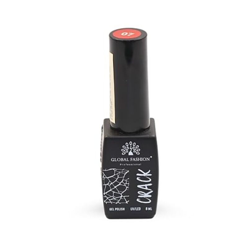 Global Fashion Professional Captivating Cracked Effects Gel Nail Polish, 8ml, No. 07, Red