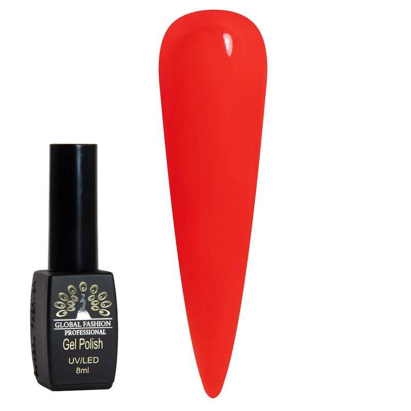 Global Fashion Professional Black Elite Gel Nail Polish, 8ml, 197, Red