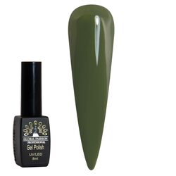 Global Fashion Professional Black Elite Gel Nail Polish, 8ml, 039, Green