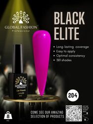 Global Fashion Professional Black Elite Gel Nail Polish, 8ml, 204, Pink