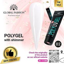 Global Fashion Professional Easy Long-Lasting Salon-Quality Nails Poly UV Gel, 02, White