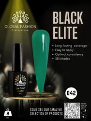 Global Fashion Professional Black Elite Gel Nail Polish, 8ml, 042, Green