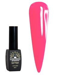 Global Fashion Professional Black Elite Gel Nail Polish, 8ml, 142, Pink