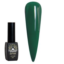 Global Fashion Professional Black Elite Gel Nail Polish, 8ml, 040, Green