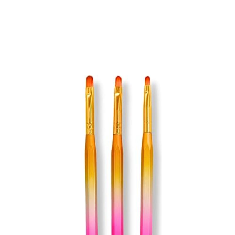 Global Fashion Professional Nail Art Gradient Pen UV Gel Brush Manicure Tool, 3 Pieces, Multicolour