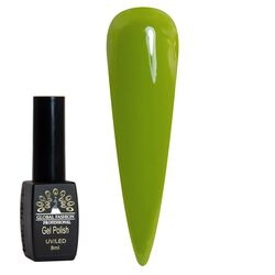 Global Fashion Professional Black Elite Gel Nail Polish, 8ml, 047, Green