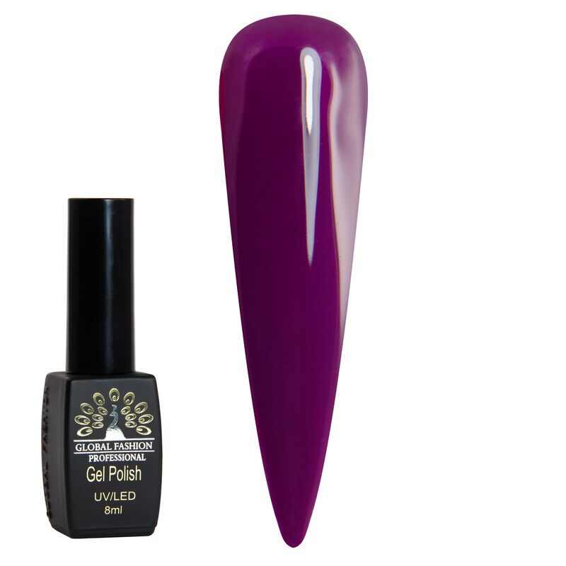 Global Fashion Professional Black Elite Gel Nail Polish, 8ml, 029, Purple