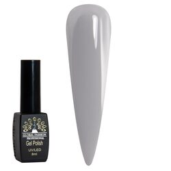 Global Fashion Professional Black Elite Gel Nail Polish, 8ml, 117, Grey