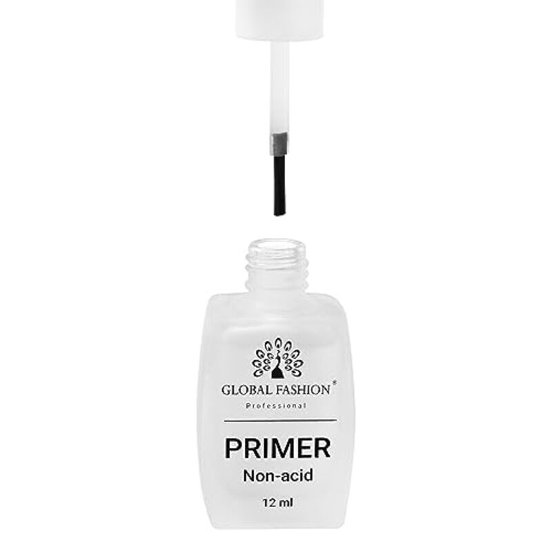 Global Fashion Professional Long Lasting Non-Acid Primer, 12ml, Transparent, Clear