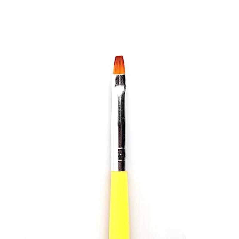 Global Fashion Professional Flat Nail Art Brush , #4, Yellow