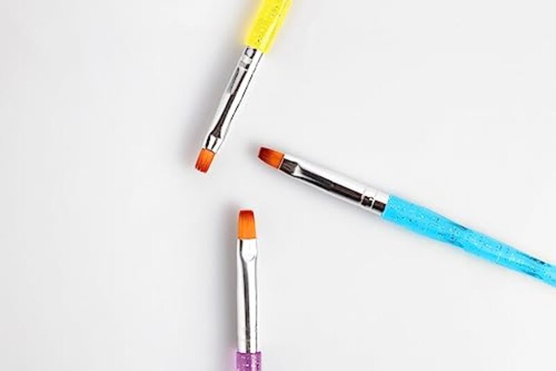 Global Fashion Professional Nail Art Brush Kit, 3 Pieces, Multicolour