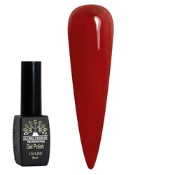 Global Fashion Professional Black Elite Gel Nail Polish, 8ml, 005, Red