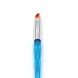 Global Fashion Professional Nail Art Brush, Flat Synthetic #6, Blue