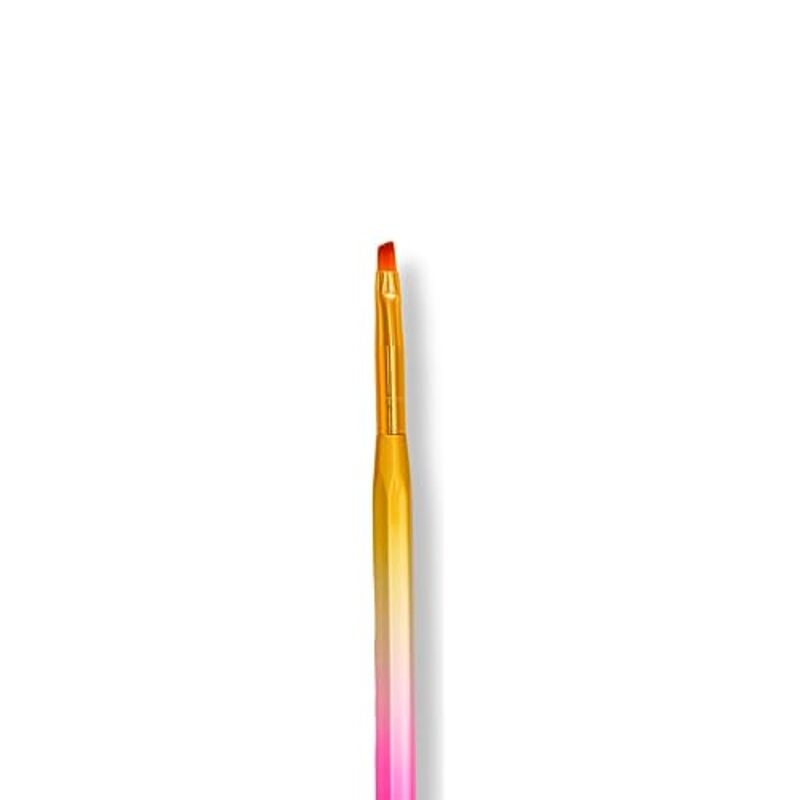 Global Fashion Professional Nail Art Gradient Pen with Flat Synthetic Brush, #4, Multicolour