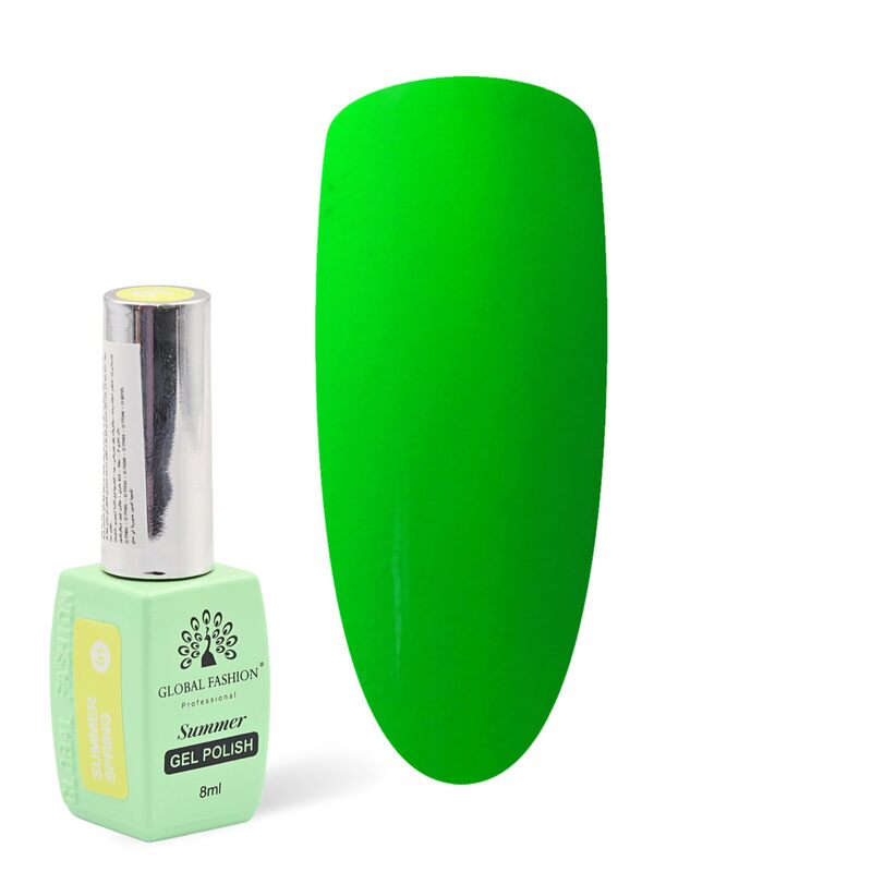 Global Fashion Professional Summer/Spring 36 Colors Collection Gel Nail Polish, Long Lasting Non-Toxic, 8ml, 04, Green