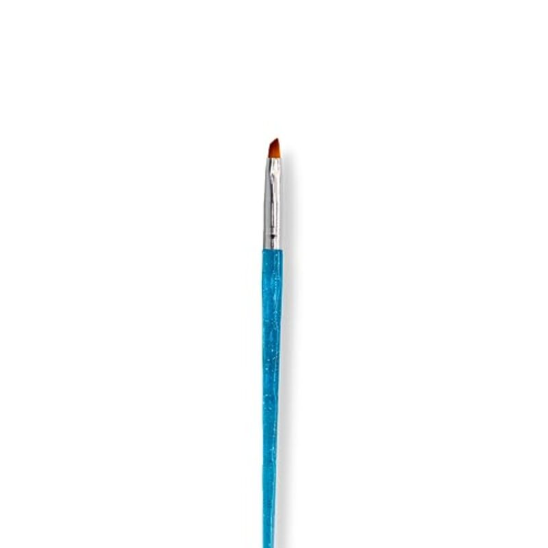 Global Fashion Professional Nail Art Brush, Flat Synthetic #6, Blue