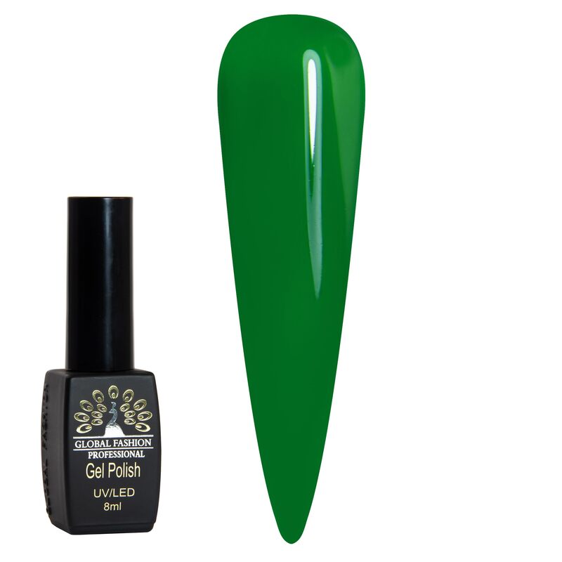 Global Fashion Professional Black Elite Gel Nail Polish, 8ml, 046, Green