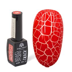 Global Fashion Professional Captivating Cracked Effects Gel Nail Polish, 8ml, No. 06, Red