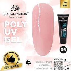 Global Fashion Professional Durable and Easy Long-Lasting Nail Enhancements Poly UV Gel, 06, Pink
