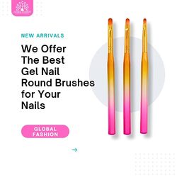 Global Fashion Professional Nail Art Gradient Pen UV Gel Brush Manicure Tool, 3 Pieces, Multicolour