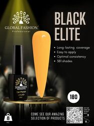 Global Fashion Professional Black Elite Gel Nail Polish, 8ml, 180, Orange