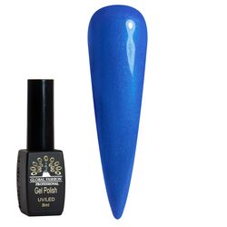 Global Fashion Professional Black Elite Gel Nail Polish, 381 Colors of Long-Lasting Elegance, 8ml, 258, Blue