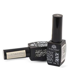 Global Fashion Professional Captivating Cracked Effects Gel Nail Polish, 8ml, No. 11, Black