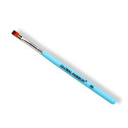 Global Fashion Professional Flat Nail Art Brush, #8, Blue