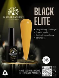 Global Fashion Professional Black Elite Gel Nail Polish, 381 Colors of Long-Lasting Elegance, 8ml, 315, Yellow