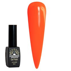 Global Fashion Professional Black Elite Gel Nail Polish, 8ml, 140, Orange