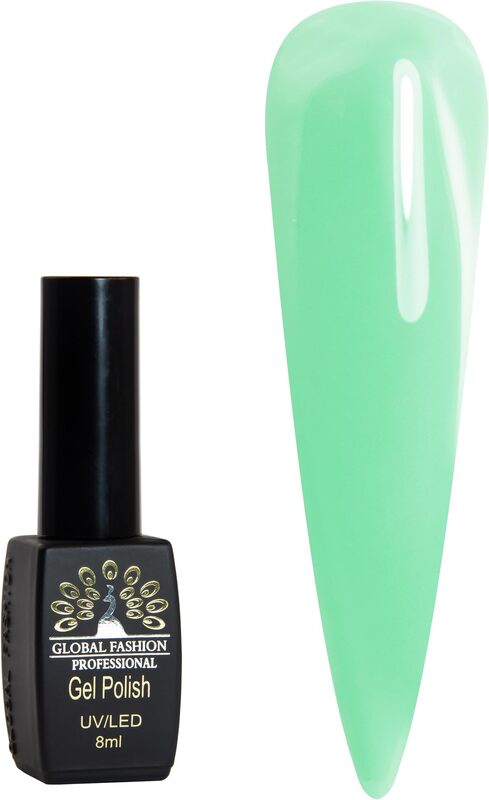 Global Fashion Professional Black Elite Gel Nail Polish, 8ml, 102, Green