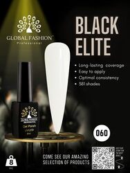 Global Fashion Professional Black Elite Gel Nail Polish, 8ml, 060, White