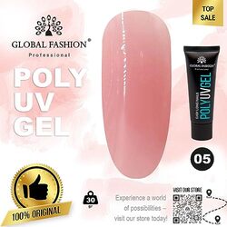 Global Fashion Professional Durable and Easy Long-Lasting Nail Enhancements Poly UV Gel, 05, Pink