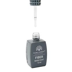 Global Fashion Professional Long-Lasting Fiber Base Coat Nail Polish, 12ml, Grey, Clear