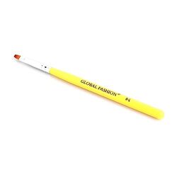 Global Fashion Professional Flat Nail Art Brush , #4, Yellow