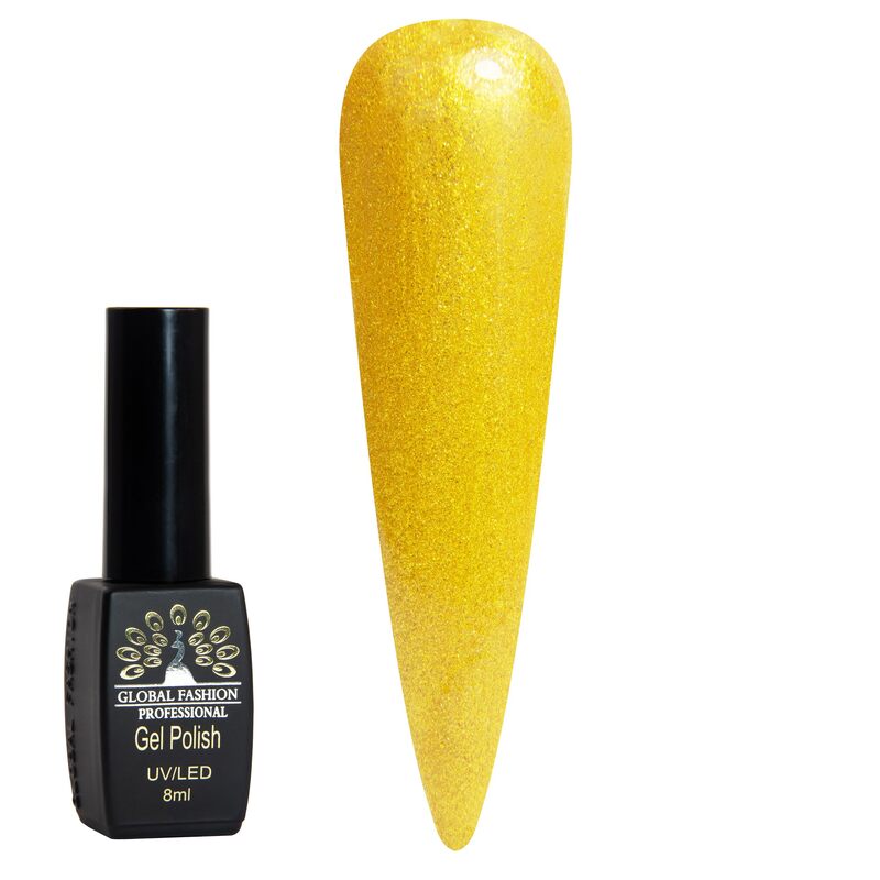 Global Fashion Professional Black Elite Gel Polish, 8ml, 381, Yellow