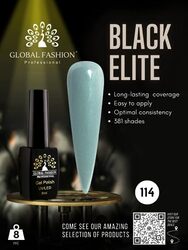 Global Fashion Professional Black Elite Gel Nail Polish, 8ml, 144, Green