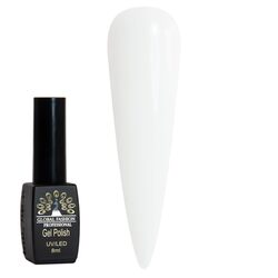 Global Fashion Professional Black Elite Gel Nail Polish, 8ml, 174, White