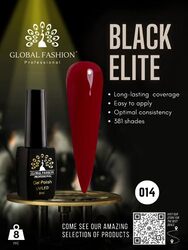 Global Fashion Professional Black Elite Gel Nail Polish, 8ml, 014, Red