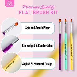 Global Fashion Professional Flat Nail Art Brush , #4, Yellow