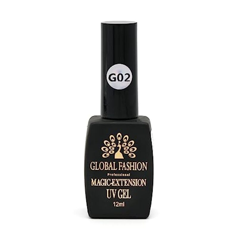 Global Fashion Professional Achieve Stunning Nail Magic Extensions UV Gel, 12ml, 02, White