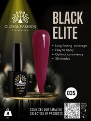 Global Fashion Professional Black Elite Gel Nail Polish, 8ml, 035, Purple