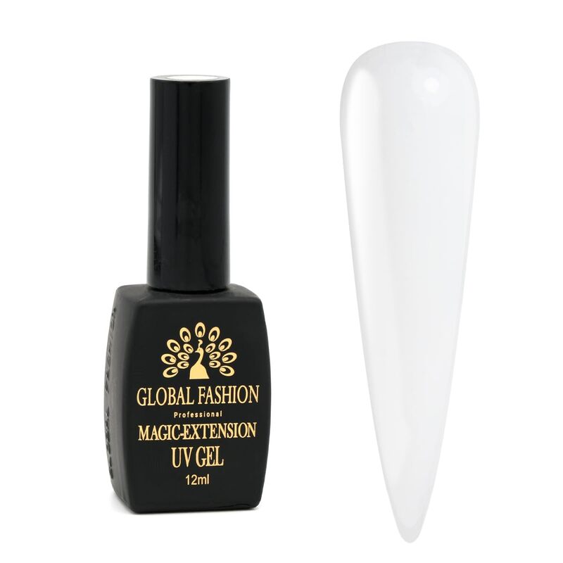 Global Fashion Professional Achieve Stunning Nail Magic Extensions UV Gel, 12ml, 01, White