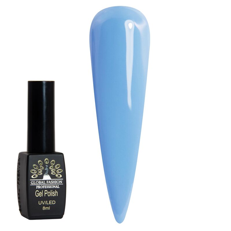 Global Fashion Professional Black Elite Gel Nail Polish, 8ml, 100, Blue