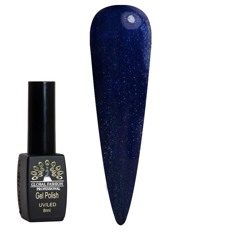 Global Fashion Professional Black Elite Gel Polish, 8ml, 370, Blue