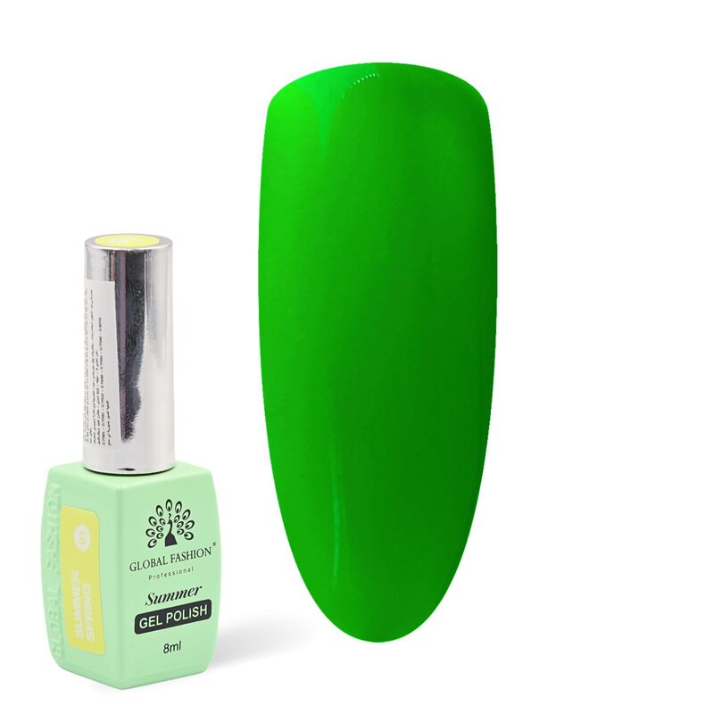 Global Fashion Professional Summer/Spring 36 Colors Collection Gel Nail Polish, Long Lasting Non-Toxic, 8ml, 06, Green