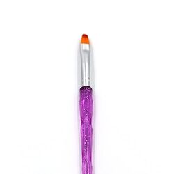 Global Fashion Professional Flat Nail Art Brush, #8, Purple