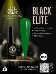 Global Fashion Professional Black Elite Gel Nail Polish, 8ml, 046, Green