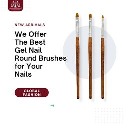 Global Fashion Professional Round Brush, #6, Brown